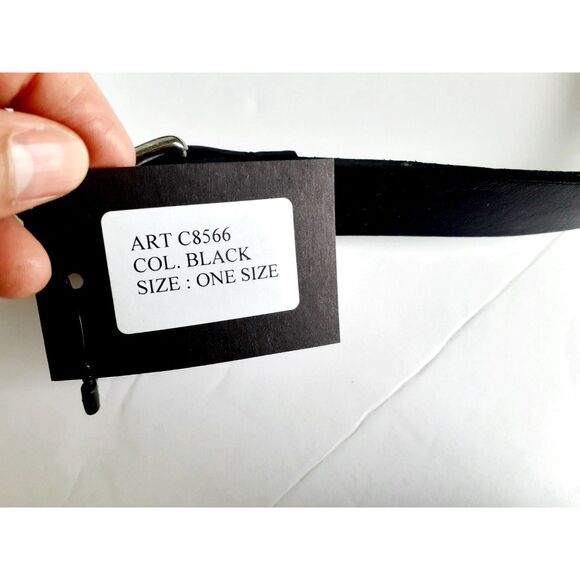 Martina Mori Genuine Leather Made in Italy TU Double Silver Buckle Belt NWT - Picture 11 of 13